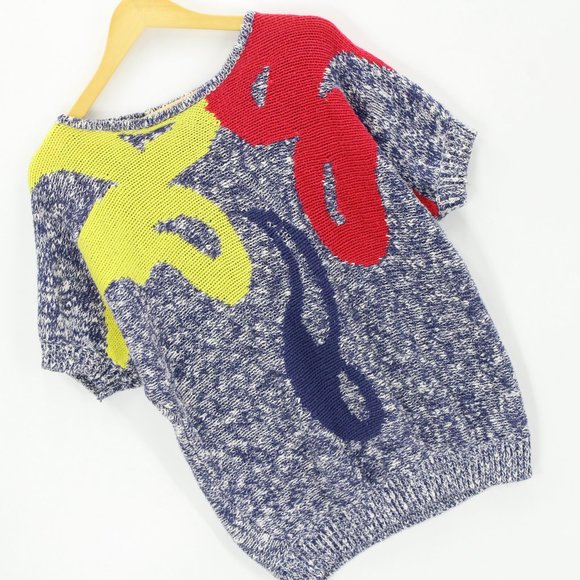 Vintage Shapely Knits Sweater Women's Retro Design Short Sleeve Knit Size XL 90s - Picture 3 of 7